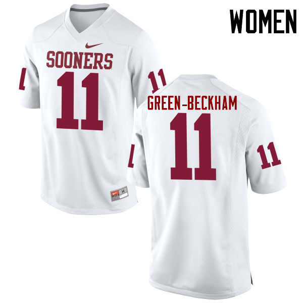 Women Oklahoma Sooners #11 Dorial Green-Beckham College Football Jerseys Game-White - Click Image to Close